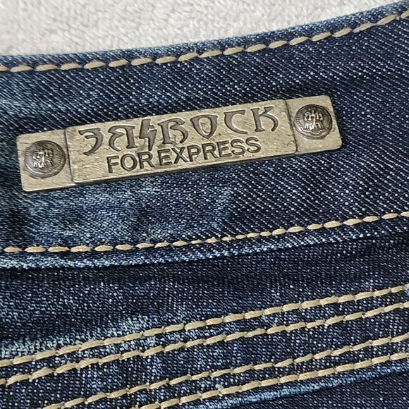 NWOT Women's Rerock EXPRESS Barely Boot Y2K Flare Western Low Rise Jeans Sz 12S - Picture 10 of 13